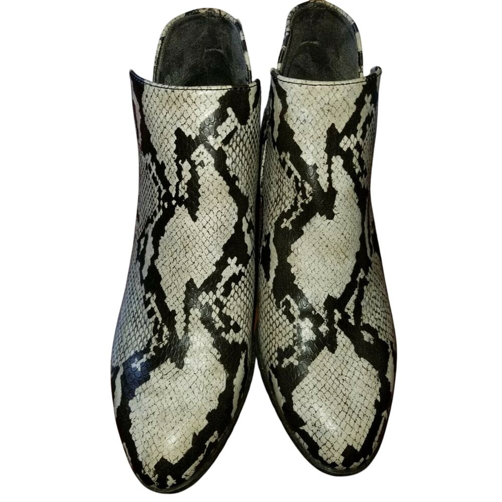 NEW Dr.Scholl's London Ankle Boots Python‎ Snakeprint Boots Size 8.5 NWOB